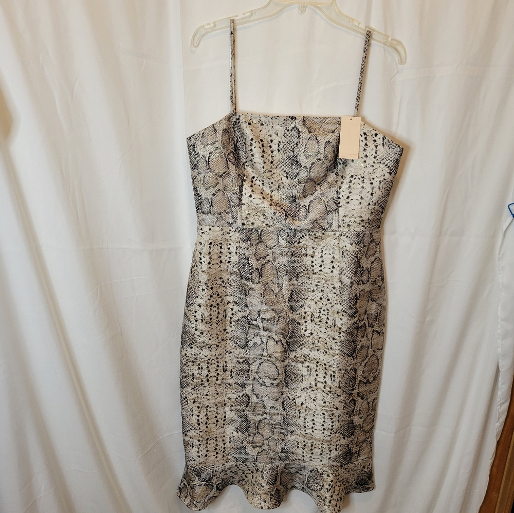 HUTCH Snakeskin Dress Spaghetti Straps Ruf… - Picture 3 of 8